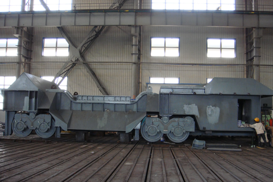 Under-converter transport equipment for 540t molten steel receiving car